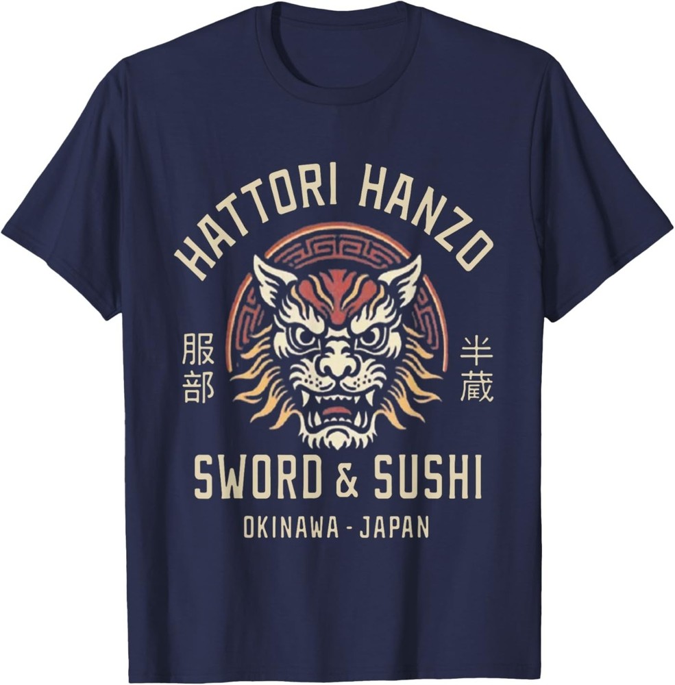 Hattori Hanzo Sword and Sushi Okinawa Japan Retro Gift T-Shirt