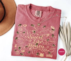 Sweet Like Honey Bee Honeycomb Nature Graphic Comfort Tee Soft Cozy Gift Unisex