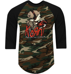 Korn Follow the Leader Nu-Metal Band Shirt RAGLAN 3/4 SLEEVE (Multiple Variation
