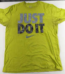 Nike Graphic T-Shirt Men’s M Neon Yellow Just Do It Short Sleeve Tee