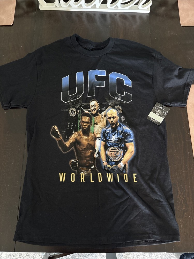 NEW! UFC Worldwide Shirt MENS M Black Licensed Graphic Tee 100% Cotton