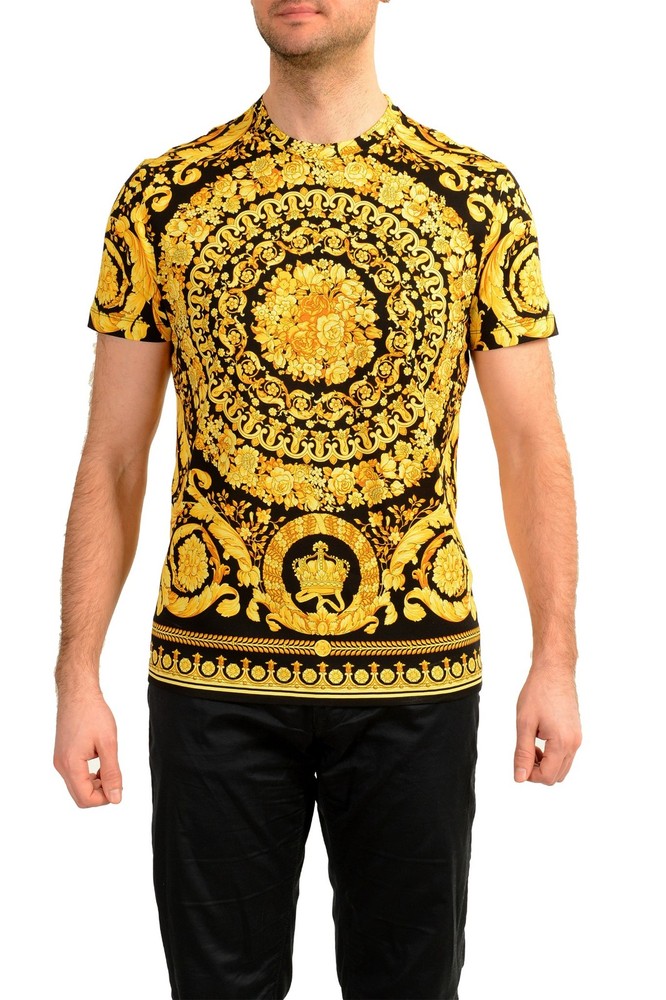 Versace Men’s Barocco Print Crewneck Organic Cotton T-Shirt US 3XL IT 58