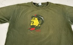 Vintage Chairman Mao Zedong Graphic T Shirt XL Green Chinese Characters China