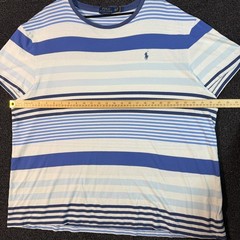 Polo Ralph Lauren Men’s XXL Blue White Striped Classic Fit Short Sleeve T-Shirt