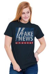 Fake News President Donald Trump Political Womens or Mens Crewneck T Shirt Tee