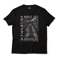 Gundam Deathscythe Hell XXXG-01D2 Retro Anime Grid Design Graphic Art T-Shirt