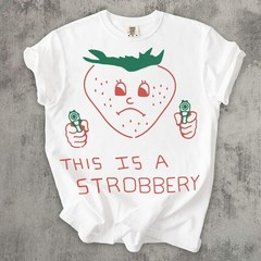 This Is Strobbery Funny Strawberry T-Shirt Retro Vintage Graphic Tee
