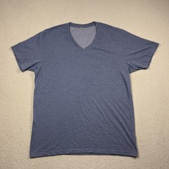 Uniqlo Men’s Blue Basic Short Sleeve Cotton Blend V-Neck T-Shirt Size XL