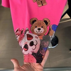 New Men Luxury Rhinestones Fashion T-Shirt High Quality Black White