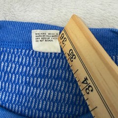 Hanes Vintage Thermal Top Blue/White Textured Weave Pattern XL 50/50 blend knit