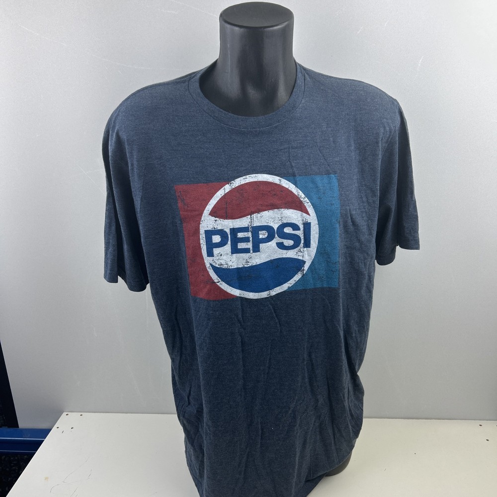 Pepsi Cola Tshirt Adult X-Large Blue District Made Tee Logo Casualwear Shirt