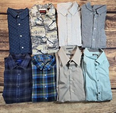 (Lot Of 22) Mens T-shirts Long/Shortsleeve Button Up Hooded Jacket Pre-owned