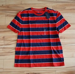 Tommy Hilfiger Men’s Short Sleeve Crew-Neck Stripe Tee T-Shirt