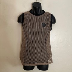 URS Fishnet Sleeveless T Shirt SM Gently worn Poly cotton blend no fabric tag