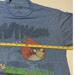 Angry Birds Wingman T Shirt Tee Shirt Lg adult teen Blue animation cartoon pics