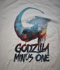 Godzilla Minus One Mens Monster Movie Off-White Poster Graphic Shirt New XS-3XL