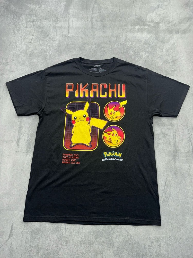 Pokemon Pikachu Pokedex Graphic T-Shirt Black