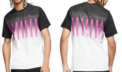 Nike Jordan Fade Men’s Graphic T-Shirt White/Black/Active Fuchsia BNWT