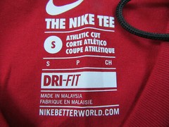 NWT NIKE Dri Fit Logo Red Short Sleeve T-Shirt Cotton/Polyester Sz S