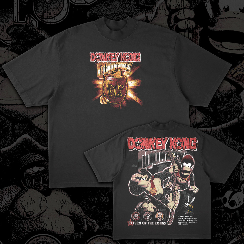 Donkey Kong Country Vintage 2 Sides T-Shirt Nintendo Retro Game Tee S-5XL