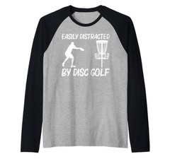 Funny Disc Golf Art For Men Women Outdoor Sport Game Lovers Raglan Baseball Tee