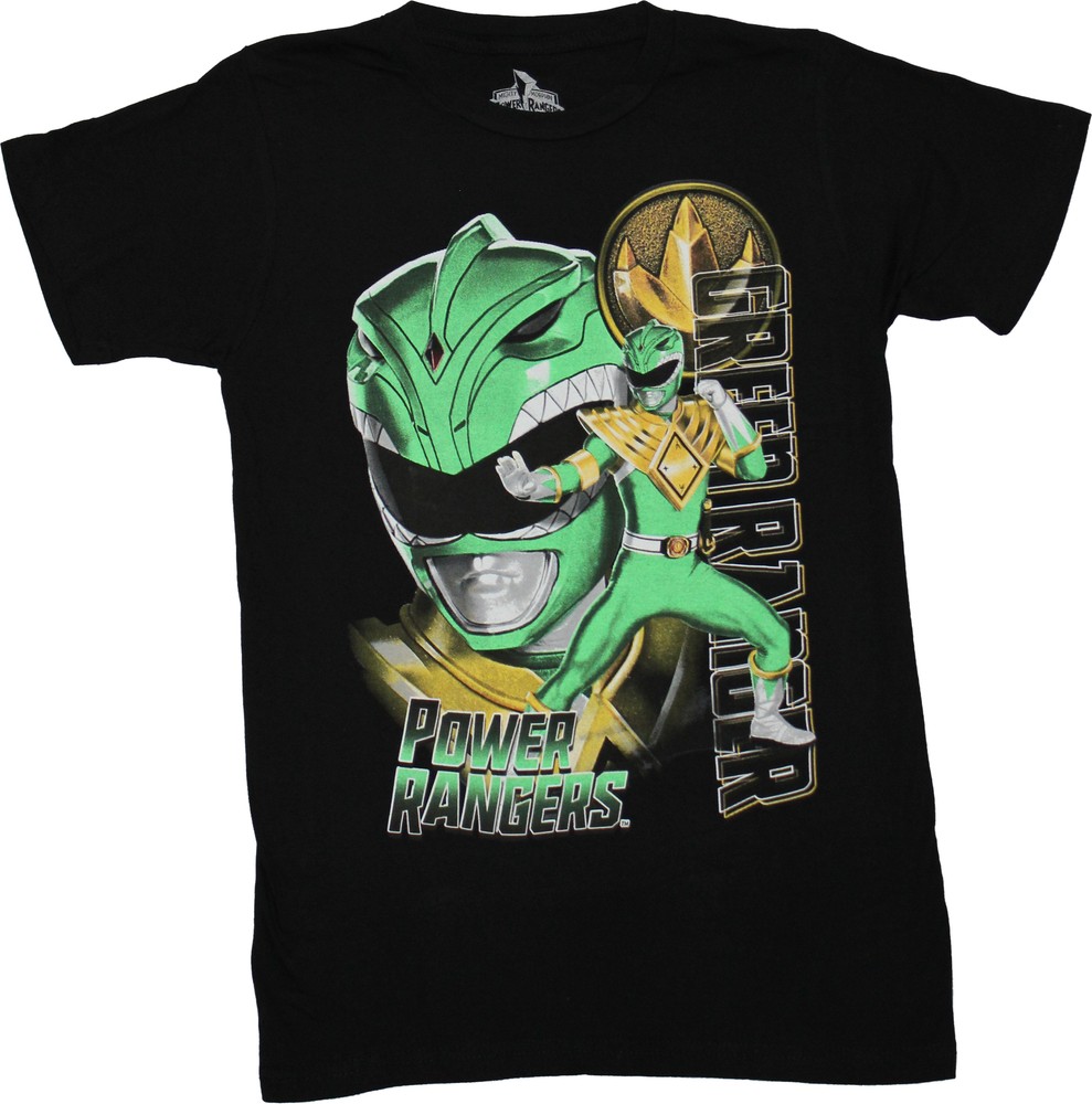 Mighty Morphin Power Rangers Mesn T-Shirt – Green Ranger Fight Stance