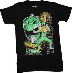 Mighty Morphin Power Rangers Mesn T-Shirt – Green Ranger Fight Stance