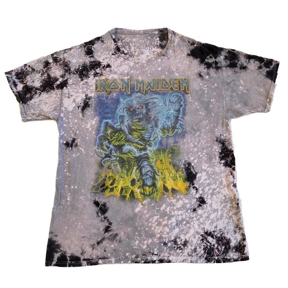 Iron Maiden Somewhere Back in Time Graphic Tie-Dye T-Shirt