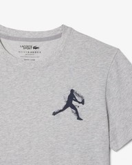 Lacoste x Novak Djokovic Men’s Regular Fit Gray On Court T-shirt & Cap Medium