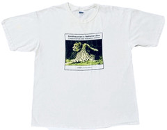 Smithsonian National Zoo Wildlife Cheetah T Shirt White Animal Graphic Tee XL
