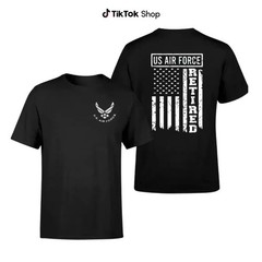 US Air Force Retired T-Shirt, Vintage Streetwear Patriotic Military Tee
