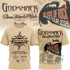 Godsmack The Rise of Rock World Tour 2026 Signatures T-Shirt BT2097