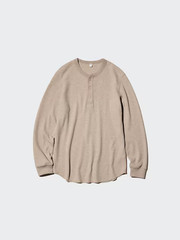 UNIQLO Waffle Henley Neck T-Shirt XS-4XL Men Regular Fit 482766 NWT