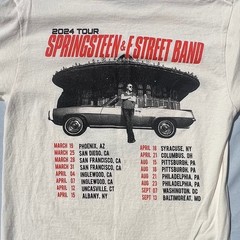 Bruce Springsteen E Street Band 2024 Tour T-Shirt Small CreamGraphic Concert Tee