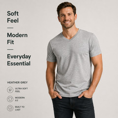 True Classic V-Neck T-Shirts 6 Pack Men Size M New No Tags Soft Premium Fit