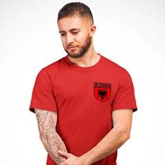 Mens Albania Badge T Shirt shirt Country Sports Event Him European Football D…