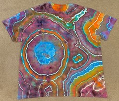 Handmade Ice Tie Dye T-Shirt 2XL Mens Womens Soft Cotton Red Blue Geode