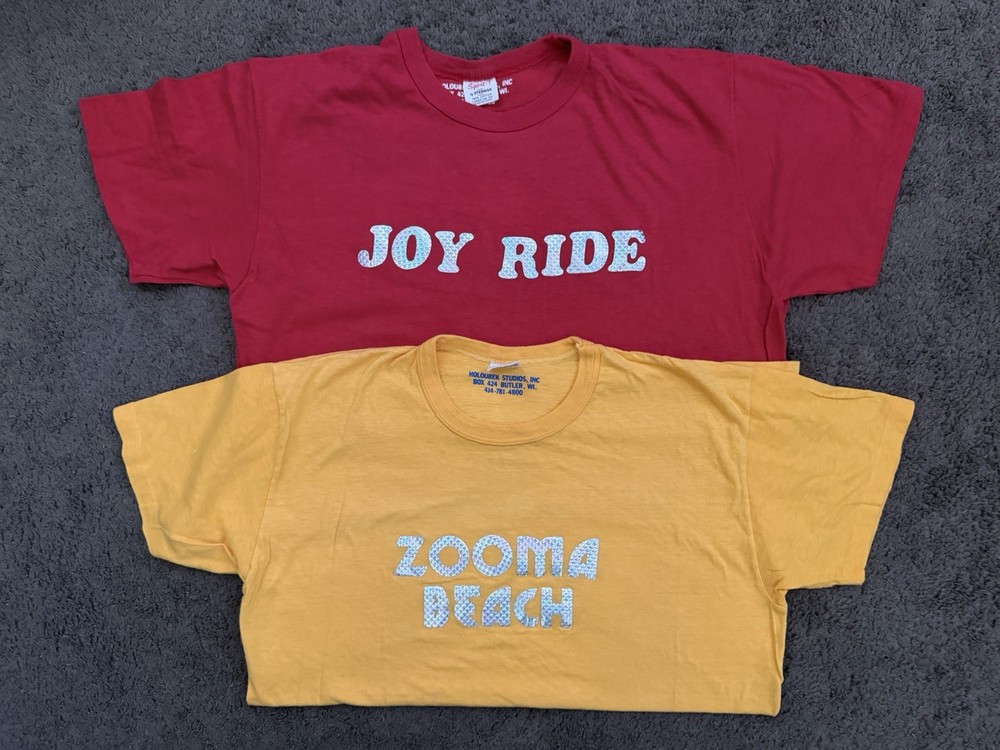 VTG 70s Holoubek Studios Iron-on T-Shirts – Zooma Beach Joy Ride Holo – Stedman