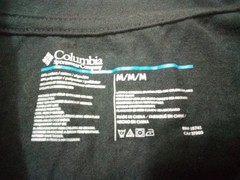 Columbia T-Shirt Men M Black Logo Crew Long Sleeve