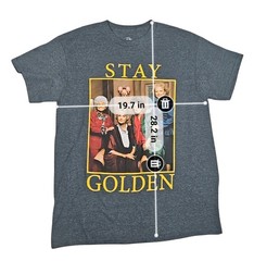 The Golden Girls Stay Golden Graphic Tee Shirt Medium M Gray Heather ABC Cast