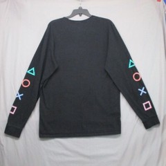 PlayStation Graphic Print Logo & Buttons On Sleeve Black Men Size | L