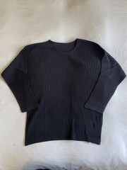 Issey Miyake Homme Plisse Black pleated Long sleeve Shirt