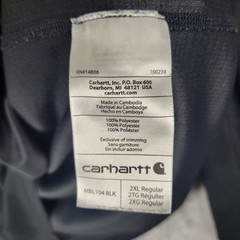 Carhartt Force Shirt Mens Size 2XL Long Sleeve Black Zip Pocket Work Utility