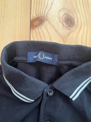 Fred Perry Henley Long Sleeve T-Shirt Buttons Men’s Size S Black 100% Cotton