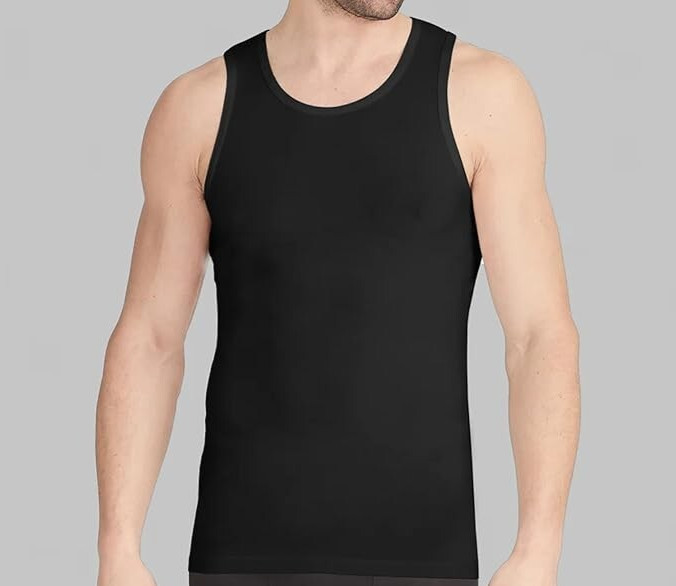 Tommy John Cool Cotton Tank Top Undershirt Stay Tucked Fit – M – BLACK – 2-Pack