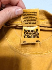 Shaka Wear Super MAX Heavy GOLD Men’s XL EMBROIDERED T-Shirt.