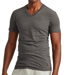 3-Pack Polo Ralph Lauren Mens V-Neck T-Shirts Size M 100% Cotton Solid Knit Tees