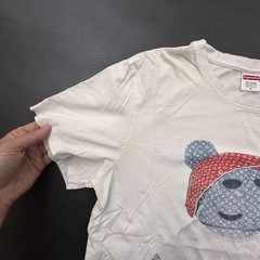 Supreme T Shirt Mens XL (Fits Large) White LV Bear Streetwear Made in USA Grunge