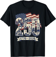 250 Years American Anniversary 250th Merch 4th July Flag UNISEX T-Shirt