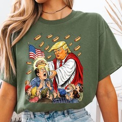Trump Hotdog Jesus Shirt, Funny Political Satire Tee, Trump Meme Gift shirt